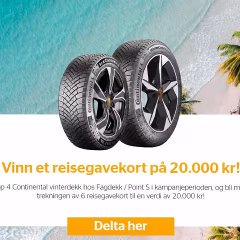 Vinn et gavekort når du kjøper 2 eller 4 Continental-dekk hos Fagdekk/Point S