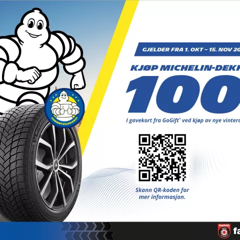 Få opptil 1 000 kr i gavekort når du kjøper Michelin-vinterdekk hos Fagdekk/Point S